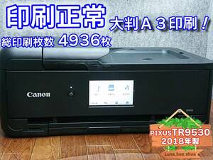 ☆印刷正常 総枚数4936枚☆ 1円スタ PIXUS TR9530 キャノン Canon インクジェット複合機 プリンター ブラック / 2018年製 (管：1226HQCTE)