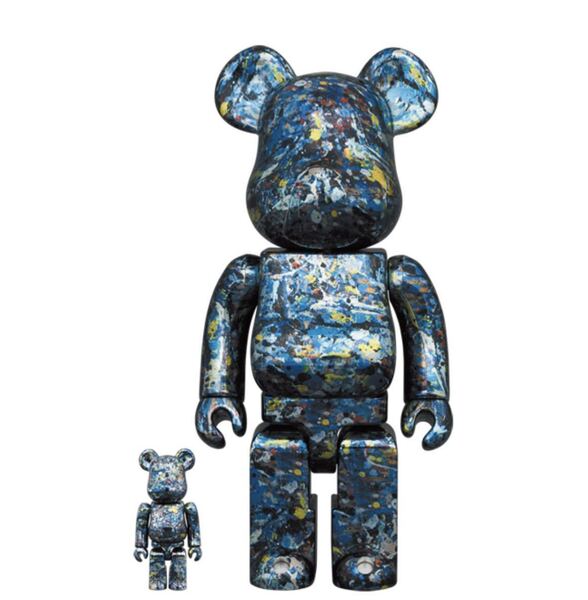 ベアブリック BE@RBRICK Jackson Pollock Studio CHROME Ver. 100% & 400% 未開封品 国内正規品 メディコムトイ MEDICOM TOY
