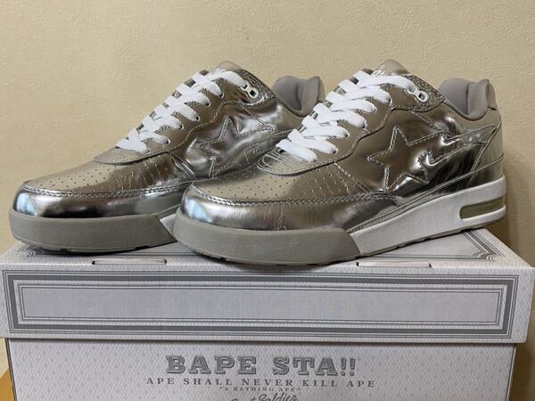 【未着用】ア ベイシング エイプ A BATHING APE BAPESTA ベイプスタ ロードスタ SILVER 27.5㎝ 正規品 シルバー ROAD STA BAPE レア