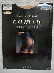 廃盤レア《camiu BODY MAKING 》【カミュ】切替おしゃれなレース柄セミロングガードルタイプ★綿マチ付ガードル＋ストッキング（M）未使用