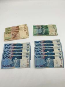 インドネシアルピア 50.000rp 11枚 20.000rp 2枚 5.000rp 3枚 16枚セット おまとめ 紙幣 外国紙幣 お金 海外 旅行 コレクション