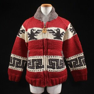 カナダ製 CANADIAN SWEATER サンダーバード柄 カウチンニットセーター