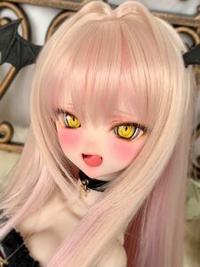 ＊luceluce＊ DDH-10 セミホワイト肌 カスタムヘッド＋舌パーツ4種類＋レジンアイ2種 ソフビ盛りにつき難あり