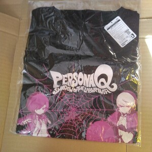 タグ付 レア ペルソナQ シャドウ オブ　ザ ラビリンス PERSONAQ shadow of　THE Labyrinth Tシャツ フリーサイズ ブラック 非売品 景品