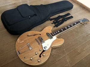 極美品 銘機 Epiphone Japan Casino Natural 1991年 寺田楽器 日本製 ５桁 オレンジラベル /肉厚ギグケース付（検 John Lennon/Beatles)