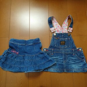  baby One-piece 80cm 2 шт. комплект Denim комплект сарафан Denim сарафан 