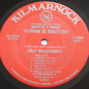 GALT MacDERMOT ORIGINAL SOUND TRACK MARTINE’S MOVIE WOMAN IS SWEETER KILMARNOCK KIL-70003 サントラ OST JUZZ FUNK レア・グルーヴの画像5