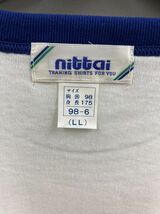 体2-9 LL サイズ ブルー ニッタイ nittai 希少品 580トレーニングシャツ 半袖 丸首 シャツ 体操服 体操着 日体 昭和 レトロ 日本製 白 青_画像5