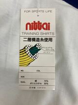 体5-6 EL サイズ ブルー ニッタイ nittai 希少品 580トレーニングシャツ 半袖 丸首 シャツ 体操服 体操着 日体 昭和 レトロ 日本製 白 青_画像7