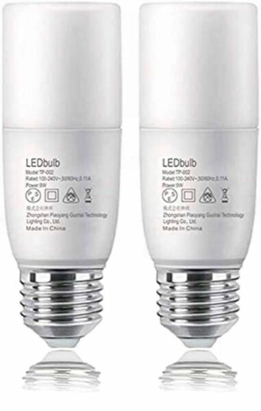 T形タイプ LED電球 e26口金 80W形相当9W 電球色2個セット