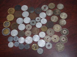 古銭・外国コイン、計175ｇ、昭和39年オリンピック100円×７枚、50銭大正11年、10銭大正12年、他　