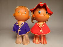 昭和レトロ ポッポちゃん人形 2体セット セキグチ 男の子 女の子 ソフビ 玩具 おもちゃ ドール_画像2