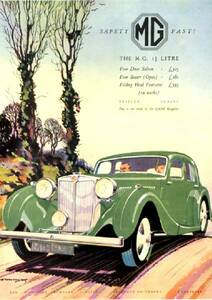 ◆1937年の自動車広告　MG　Safety Fast!