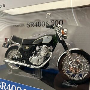 アオシマ 1/12 YAMAHA SR400&500 ヤマハ グリタリングブラック BIG SINGLE SR 完成品 バイクシリーズ ミニカー モデルカー 旧車