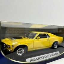 MOTOR MAX 1/18 FORD MUSTANG BOSS 429 Yellow 1970年 フォード マスタング ボス イエロー アメ車 ミニカー モデルカー_画像1
