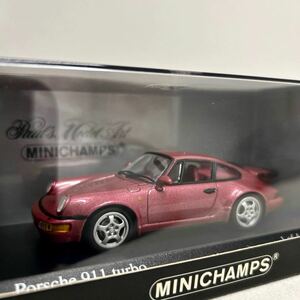 MINICHAMPS 1/43 PORSCHE 911 turbo 1990 Red Metallic ミニチャンプス ポルシェ ターボ 964 ミニカー モデルカー