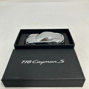 非売品 PORSCHE ディーラー特注 1/43 718 Cayman S メタル ペーパーウェイト シルバー ポルシェ ケイマン ノベルティ グッズ