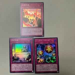 遊戯王 プレミアムパック2024 PREMIUM PACK 2024 地縛共振 白の仲裁 シンクロパニック　スーパーレア　トラップ　3枚セット