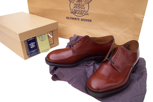 英国製　デッドストック新品　未使用　旧リアルマッコイズ・ サービスシューズREAL McCOY 'S & Loake Service-Shoes 　プレーントゥ6.5
