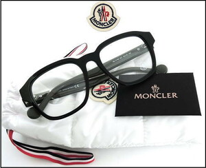 新品 MONCLER ML5156 モンクレール・アイウェア ロゴプレート ウェリントン 眼鏡フレーム 黒ぶち メガネ