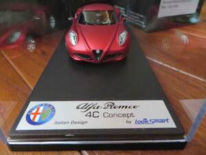  rare goods 1/43 Alpha Romeo 4C concept car 2011 mat red metallic look Smart made 