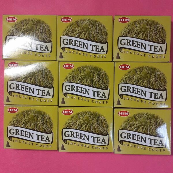 インドお香　落ち着く優しい香りのGREEN TEA 9こセット