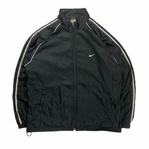 00s NIKE ナイキ トラックジャケット ウィンドブレーカー ブラック ロゴ XL y2k テック