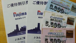 ノジマ株主優待 ご優待割引券50000円分 店頭サービス優待 ケータイ・スマホ5500円引 デジタル家電5500円引 ネットプリントサービス3300円引