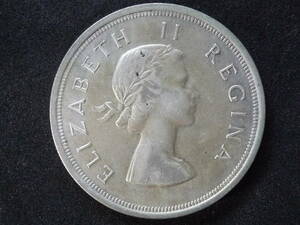 ☆南アフリカ　５シリング　１９５３年　銀貨　未使用☆