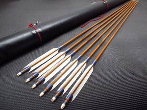 弓道 弓矢 白鳥 EASTON KYUDO CARBON 76-20 6本 矢筒 全長約99.5cm 重さ約24g カーボン 管理5J1201C-G1