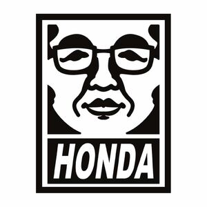 【カッティングステッカー】本田宗一郎ステッカー OBEY風 ホンダ HONDA 似顔絵 本田技研工業 カブ グロム gb350 シビック インテグラ