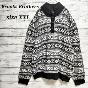 Brooks Brothers　ブルックスブラザーズ　ニット　セーター　肉厚　ノルディック　羊毛　ウール　XXL