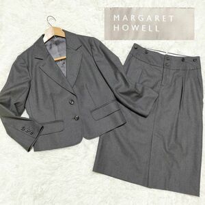 【美品】MARGARET HOWELL　マーガレットハウエル　スカートスーツ　セットアップスーツ　