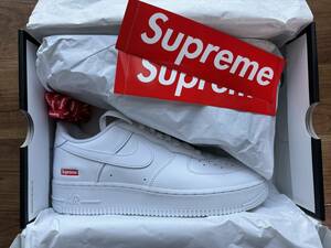 【US 9.5 / JP 27.5 cm】国内新品 Supreme × Nike Air Force 1 Low White / 20231203購入 ステッカー付 / エアフォース AF1 シュプリーム 