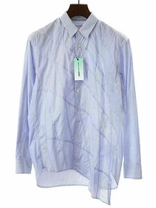 COMME des GARCONS SHIRT コムデギャルソンシャツ アシンメトリーパッチワークストライプシャツ ブルー S S23049 IT627X7V1ATS