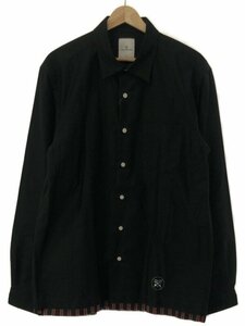 uniform experiment ユニフォームエクスペリメント 18SS ストライプカットオフ シャツ ブラック 4 IT82Z5T3543C