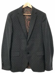 ETRO エトロ 19AW ロゴストライプ 2Bシングルテーラード セットアップスーツ チャコールグレー系 48 1A940 IT9L8YGLUQBV