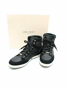 JIMMY CHOO ジミー チュウ 365TOKYO グリッターハイカットスニーカー ブラック 39 ITJE3T3ZLG2Q