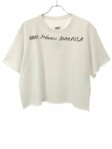 MM6 Maison Margiela エムエムシックス メゾン マルジェラ カットオフ ロゴプリントスウェットTシャツ ホワイト S ITHLUJMUW9BI