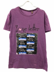 John Galliano ジョンガリアーノ love letters tee プリントTシャツ パープル XS IT6AI3KPE5G8