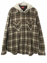 Supreme シュプリーム 21AW Hooded Flannel Zip Up Shirt フーデッドフランネルチェックシャツ ブラウン XL ITLSS6UKPTKK_画像1