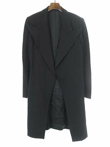 Yohji Yamamoto FEMME ヨウジヤマモト ファム 1997AW ビッグラペルボタンレスウールロングジャケット ブラック M FI-J08-103 IT2SDDCI3I1C