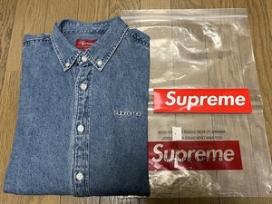 【美品・送料無料】Mサイズ！Supreme Classic Logo Denim Shirt Light Blue シュプリーム クラシックロゴ デニムシャツ 2020FW Boxlogo 