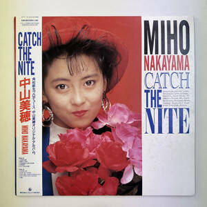 ※最終出品※【帯付 レコード LP】中山美穂（MIHO NAKAYAMA）『CATCH THE NITE』（KING RECORD / K28A-850）1988年 角松敏生プロデュース