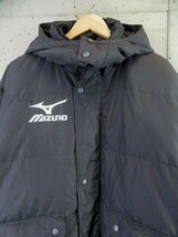 2110m5◆最強ダウン◆MIZUNO ミズノ フーディ 羽毛ダウン ベンチコート M/グランドコート/ジャージ/ジャケット/サッカー/駅伝/良品です_画像2