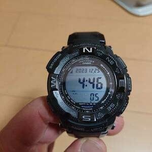 CASIO◆ソーラー腕時計・PROTREK/マルチフィールドライン/デジタル/ブラック/PRW-2600Y-1JF