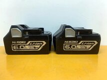 ★中古★2個セット 日立工機 リチウムイオンバッテリー BSL1860 DC18V 6.0Ah 108Wh 蓄電池 インパクトドライバー等 HiKOKI ハイコーキ)倉b_画像1