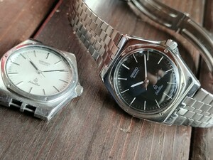 稼働　部品取り有　セイコー SEIKO 腕時計　シルバーウェーブ　ブラック　ホワイト　白　黒