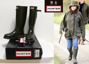 希少レア 新品Hunter スコットランド製 Royal Hunter ロイヤルハンターレインブーツ長靴 英国王室 8 9 2ワラント ソブリン barbour好きにも