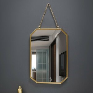 壁掛けミラー壁掛け鏡 吊り鏡 軽量 ミラー 北欧雑貨 アンティーク 玄関 洗面 化粧 浴室 化粧鏡 　Lサイズ